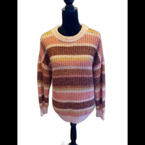 So Womens Striped Sweater Extra Soft Loose Knit Size Small Measures like Large